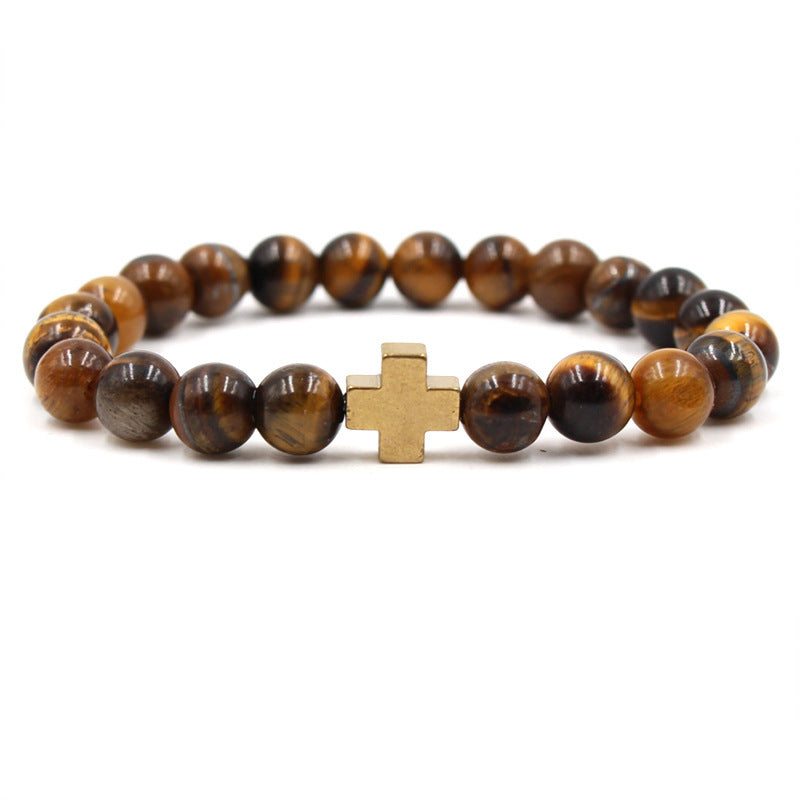 Bracelet homme - catholique - avec croix