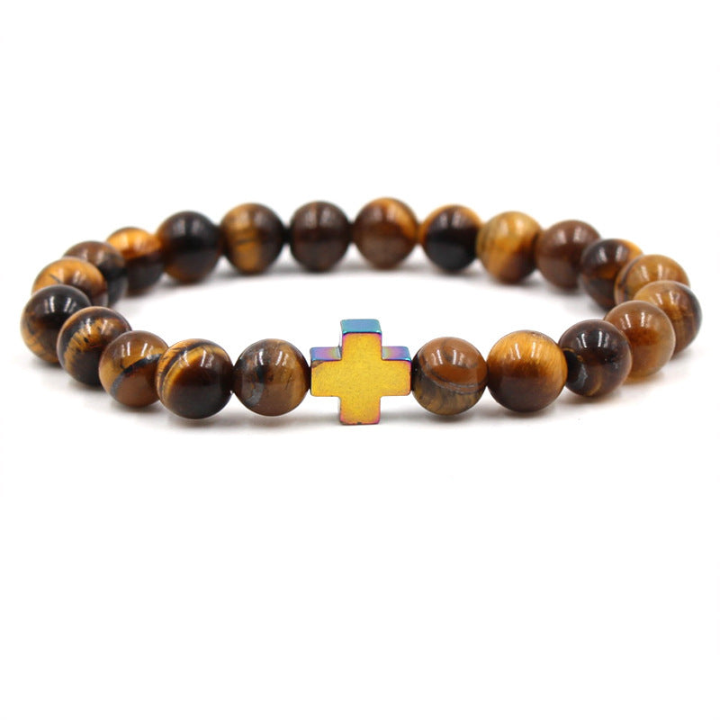 Bracelet homme - catholique - avec croix