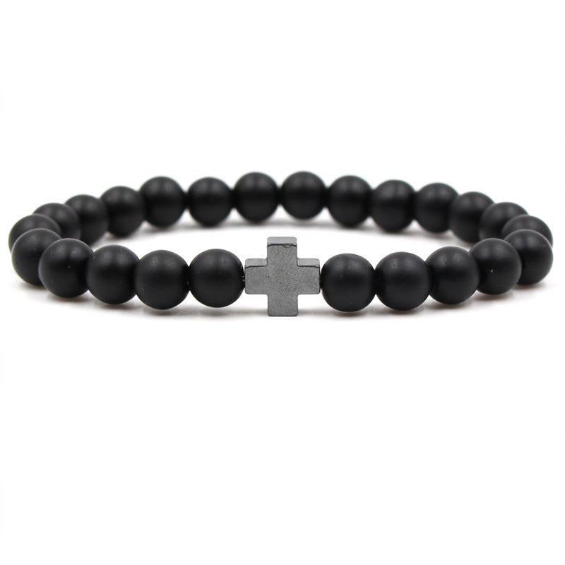 Bracelet homme - catholique - avec croix