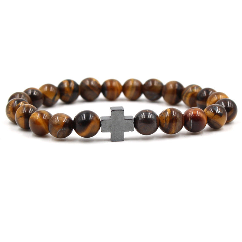 Bracelet homme - catholique - avec croix