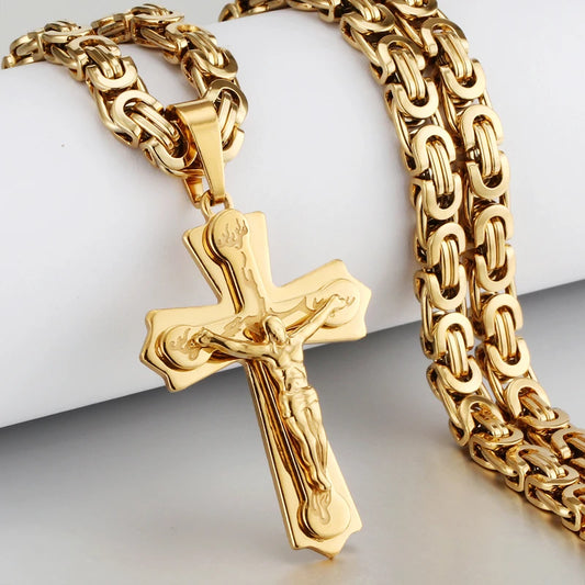 Collier Croix en Acier Inoxydable