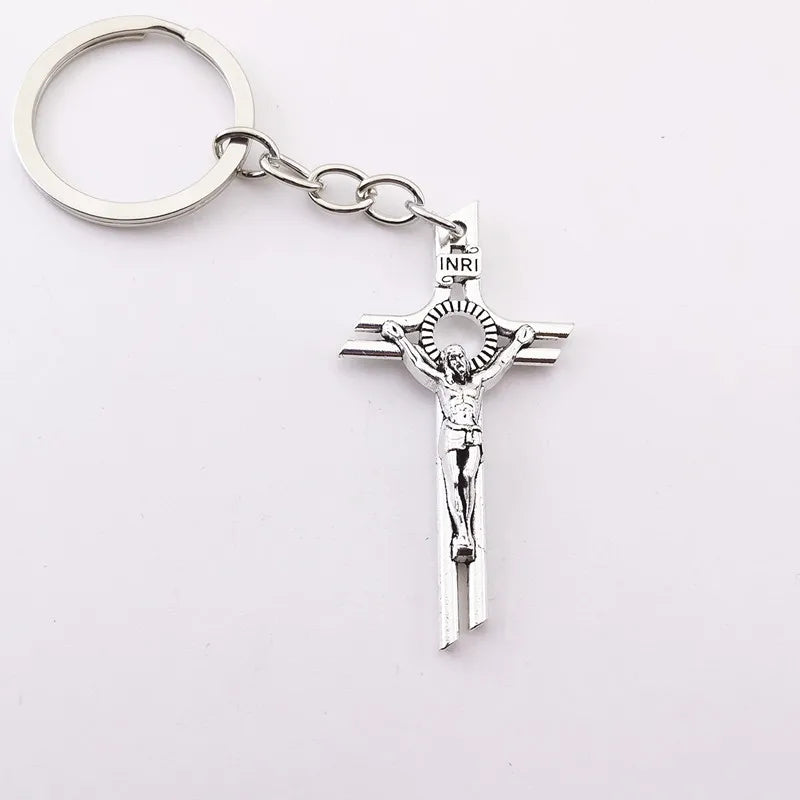 Porte-Clé Crucifix en Alliage de Zinc