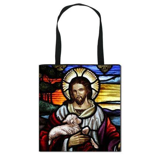 Sac Cabas en Toile avec Impressions Religieuses