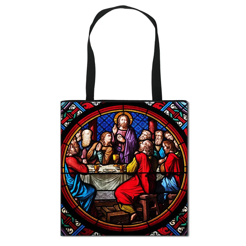 Sac Cabas en Toile avec Impressions Religieuses